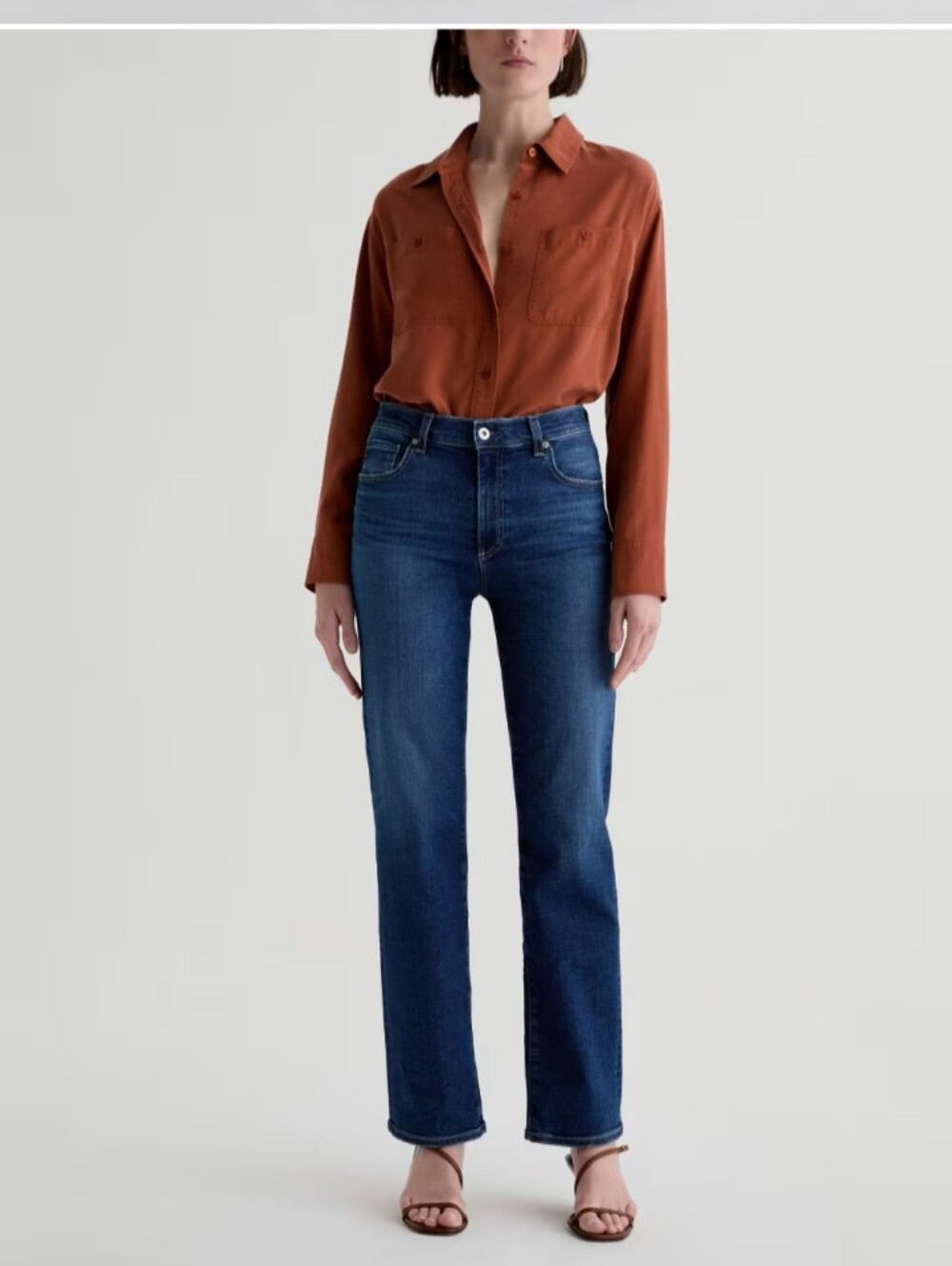 AG BRINLEY Mid Rise Straight Jeans